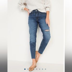 Old Navy High-Waisted Curvy O.G. Straight Ripped Jeans